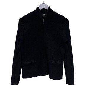 Eileen Fisher 100% Wool Two Way Zip Women's Cardigan Sweater Petite Medium